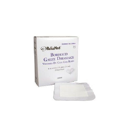 ReliaMed Sterile Bordered Gauze Dressing 4" x 4" 2 Boxes of 25
