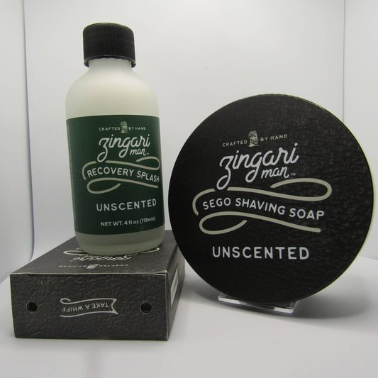 Unscented Sego Shaving Soap, Splash, and Bath Bar - by Zingari Man (Pre-Owned)