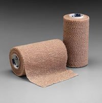 Coban Cohesive Bandage, 6 Inch X 5 Yard, Standard Compression, Selfadherent Closure, Tan, NonSterile, 10 Pack 96366415