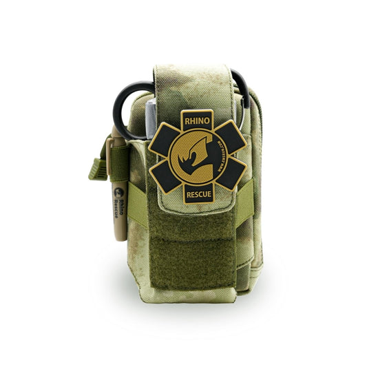 RHINO RESCUE EDC IFAK Trauma Kit Molle Tactical Pouch with Tourniquets, Israeli Bandage, Compressed Gauze Black